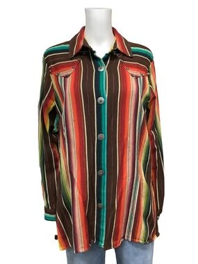 Silverado Striped Button Down Shirt Size: XL